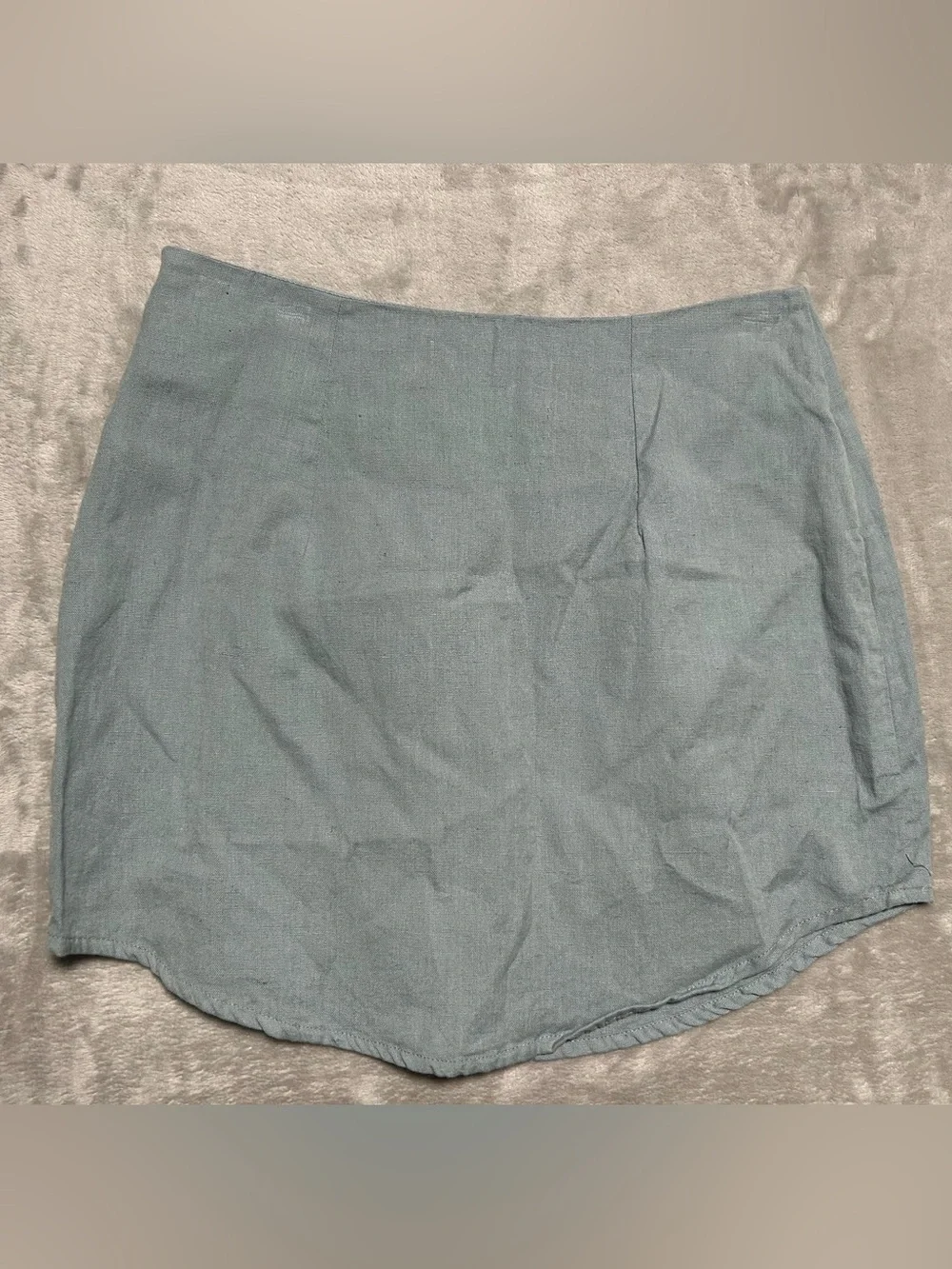 ASOS Design Flax Cotton Mini Skirt Women’s 4 Blue Natural